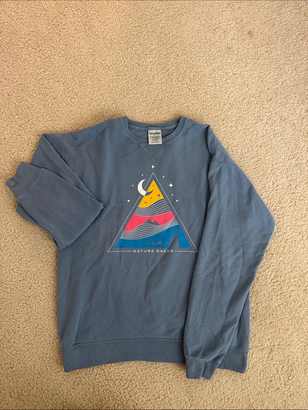 Nature Backs Blue Graphic Crewneck Sweater